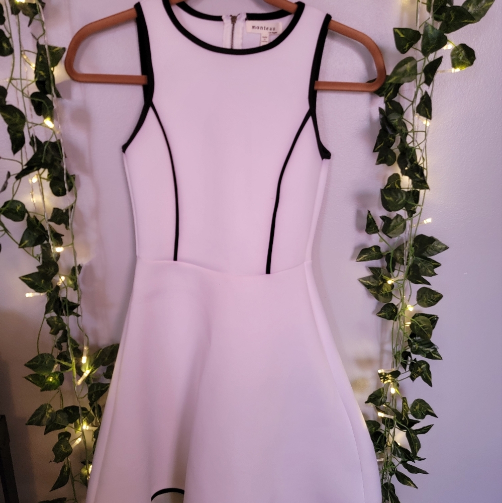 White dress with black detailing